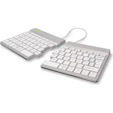 R-Go Tools Split R-Go Break Tastatur, AZERTY (BE), Bluetooth, weiß, Mini, Bluetooth, Scherenschalter (BE, Kabellos), Tastatur, Weiss