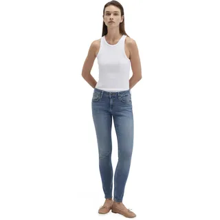 Mavi Damen Adriana Jeans, deep Shaded Street, Mid-Rise, Super Skinny, 29W 30L