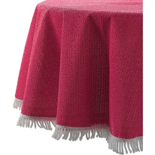 Wetterfeste Garten Balkon Terrasse Camping Weichschaum Tischdecke, Größe + Farbe wählbar (rund 160 cm, Rot)