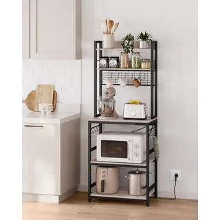 VASAGLE Standregal 40 x 80 x 170 cm Schwarz