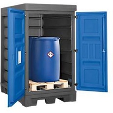 Gefahrstoffdepot asecos, Polyethylen, unterfahrbar, B 1140 x T 1480 x H 1980, für 2 Fässer à 200 l