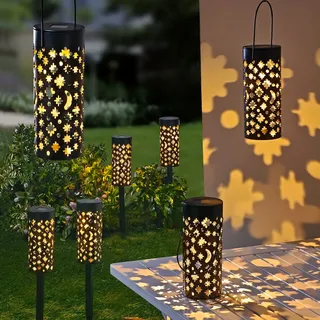 LED Solar Gartenleuchte 3 in 1 2er Set schwarz Outdoor Lampe | Dekorative Außenleuchten im schwarzen Design für Beete, Eingangsbereiche und gemütliche Sitzplätze