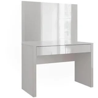 Vicco Schminktisch Annabelle, 110 cm mit Spiegel, Weiß Hochglanz/Weiß - Weiß
