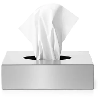 com-four® Kosmetiktücherbox aus Edelstahl - Taschentuchbox zur Wandmontage geeignet - Hochwertiger Handtuchspender (Silberfarben - 001 Stück)