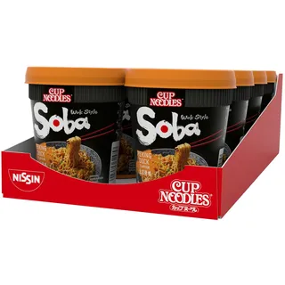 Nissin Cup Noodles Soba Cup – Peking Duck, 8er Pack, Wok Style Instant-Nudeln japanischer Art, mit Würzsauce, Ente & Gemüse, schnell im Becher zubereitet, asiatisches Essen (8 x 87 g)