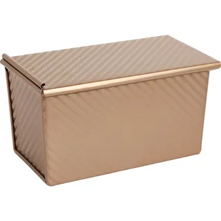 Wenco Brotbackform mit Deckel 19 x10 x10,5 cm – Toastbrotform aus Kohlenstoffstahl für Kastenbrot – Perforierte Backform hitzebeständig bis 220°C – Kastenform mit Silikon-Polyester-Beschichtung