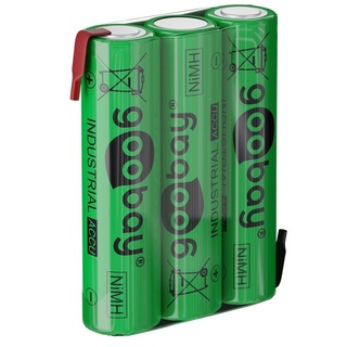 goobay 3x AAA (Micro) - 800 mAh - Lötfahne (Z), Nickel-Metallhydrid Akku (NiMH), 3,6 V