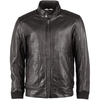 Lederjacke JCC "Lederblouson 3102164", Herren, Gr. 56, schwarz, Obermaterial: 100% Lammleder LEL. Futter: 100% Polyester PES., Jacken Lederjacke