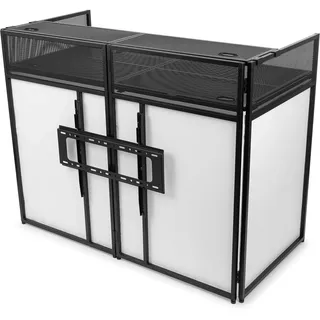 Vonyx DB6 Pro DJ Tisch, Pult, TV Halterung bis 65 Zoll, Faltbar | DJ Controller, DJ Equipment, DJ Booth, DJ Stand, DJ Table, Veranstaltungstechnik, Arbeitstisch, Ausstattung, Kanzel, Klappbar