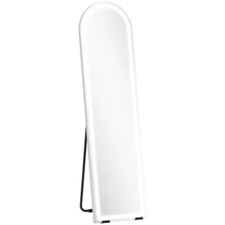 Homcom Ganzkörperspiegel Hartglas Weiß , Glas , 40x150x2.9 cm , Spiegel, Standspiegel