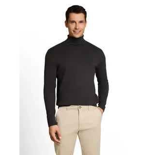 Rollkragenpullover TOM TAILOR, Herren, Gr. XXL, schwarz (schwarz grau melange), Strick, Obermaterial: 100% Baumwolle, regular fit hüftbedeckend, Rundhals, Flachstrickbündchen, Pullover Rollkragenpullover, im Strick-Design