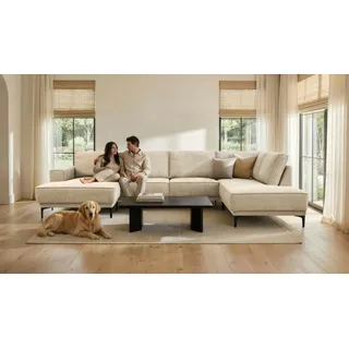 OTTO home Wohnlandschaft Mikrofaser U-Form 3-Sitzer Beige