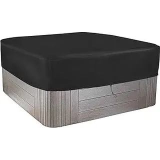Schleuder Whirlpool Abdeckung Whirlpool Outdoor aufblasbar SPA Hot Tub Pool, Quadrat Allwetter Garten Whirlpool Abdeckun 420D Oxford-Stoff, Schutz vor Wind UV schützende (220 * 220 * 25 cm)
