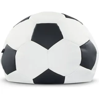 KONSIMO BALL-POUF Für Fußballfans "BERBO", schwarz/weiß, Kunstleder, Ø70 cm - Schwarz