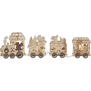 Star Trading Tischdeko "Yuletide", Zug, 4 ww LED, Farbe: natur, - Braun