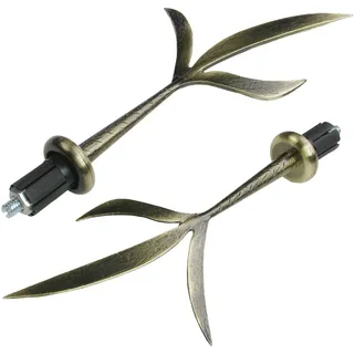 LIEDECO Gardinenstangen-Endstück Esperanca 2-läufig Ø 16 mm 15 cm Schwarz