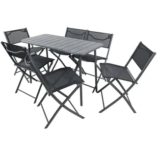 VCM Ambia Garden Set 7-tlg. Schwarz