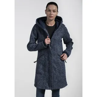 Strickmantel POLARINO, Damen, Gr. 34, blau (marine), Obermaterial: 100% Polyester, Windstopperbündchen, Mäntel Strickmantel, atmungsaktiv und wärmeisolierend. Strickoptik außen, Fleece innen.