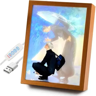 Jujutsu Kaisen Beleuchtete Gemälde,Gojo Satoru und Geto Suguru,Jujutsu Kaisen Manga,LED Wandkunst Dekor, LED Glowing Photo Frame, für Kinderzimmer Dekor Tischlampe