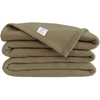 Poyet Motte poleco Fleecedecke Polyester Taupe, Polyester, Taupe, 260 x 240 cm