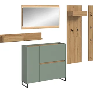 INOSIGN Garderoben-Set »EVRID, 5-teilig, Breite 236 cm, inkl. Beleuchtung« best. aus: Wandboard, Kommode, Spiegel, Garderobenpaneel, Hakenleiste, 5 Stk. tlg.