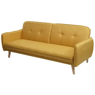 MCW Schlafsofa MCW-J18, Couch Klappsofa Gästebett Bettsofa, Schlaffunktion Stoff/Textil ~ gelb