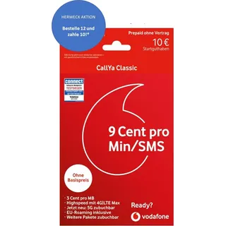 Vodafone CallYa Classic 10 Startguth. Triple-SIM - Rot