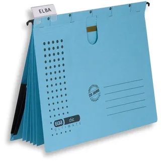 ELBA Mehrfach-Hängehefter chic, für A4, blau, 5er Pack, Hängeregister | aus Karton