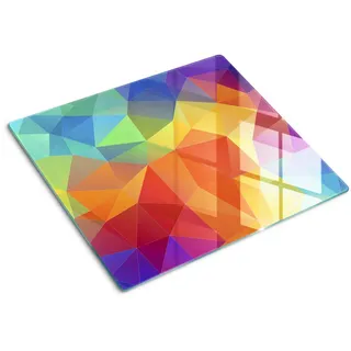 Tulup Glasplatte 60x52 cm Geometrische Figuren , Multicolor , Glas , 60x0.4x52 cm , Küchen, Küchenelektrogeräte, Herde, Herdabdeckplatten
