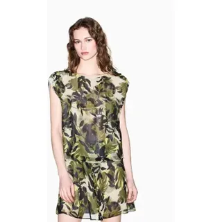 A|X Armani Exchange für Damen. XW002302AF21554F7137 Boxy-Bluse (L), Lässig, Grün, Viskose, Ärmellos / Hosenträger