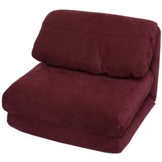 Mendler Schlafcouch Stoff 1-Sitzer Bordeaux