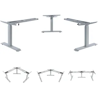 3in1 Gestell HWC-D40, variables Tischgestell, elektrisch höhenverstellbar Memory 47kg grau - Grau