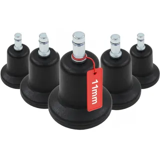 HJH Office 619003 5x Bodengleiter STAND No. 11 Kunststoff 11mm/50mm Drehstuhl Stuhl Gleiter Standfuß