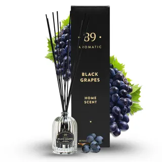 Aromatic •89• Raumduft Diffuser mit 7 Duftstäbchen – Luxus Raumdüfte mit Reife Schwarze Trauben, Raumerfrischer & Raum Duft Wohnzimmer, Büro & Wohnung, Badezimmer Duft Lufterfrischer, Heimdekoration