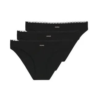 HUGO für Damen. 50566738 Set 3 Slips Micro schwarz (L), Heimtextilien, Polyamid