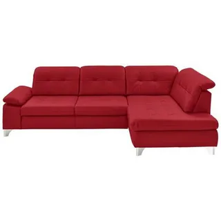 Beldomo Speed Ecksofa , Rot , Leder , Echtleder , Rindleder , Ottomane rechts, nicht einzeln stellbar, L-Form , 309x211 cm , Goldenes M , Typenauswahl, Bettkasten erhältlich, Fußauswahl, Lederauswahl, Stoffauswahl, Sitzqualitäten, seitenverkehrt erhältlich, Bettfunktion erhältlich, Hocker erhältlich, Rückenfutter , Wohnzimmer, Sofas & Couches, Wohnlandschaften, Ecksofas