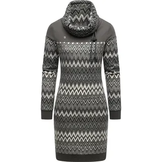 Sweatkleid RAGWEAR "Sweatkleid Chlloe Zig Zag YOUMODO", Damen, Gr. XL, N-Gr, grau, Obermaterial: 70% Baumwolle CO. 30% Polyester PES.  Obermaterial: 70% Baumwolle CO. 30% Polyester PES., Kleider Sweatkleid