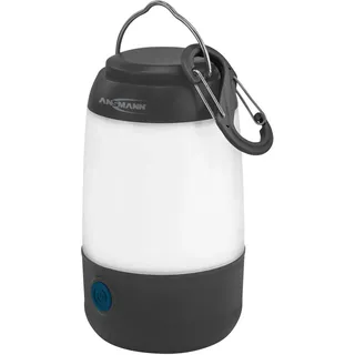 Ansmann Mini LED Licht dimmbar 3 Lichtmodis inklusive 3x AAA Batterien mit Bügel & Haken klein & kompakt Batteriebetreiben Notfalllicht Campingzubehör Wandern Angeln 1600-0388 Schwarz