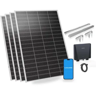 sunshare Ray Lite 800W Balkonkraftwerk mit Halterung – Leichtes, vormontiertes Komplettset mit 800W Mikro-Wechselrichter & Solarpanel – Geeignet für verschiedene Balkone – Plug & Play