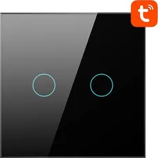 Avatto Smart Light Switch WiFi TS02-EU-B2 2 Way TUYA (black), Smart Home Hub, Schwarz