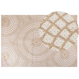 Beliani Teppich geflochten Ariba 300/200 cm , Beige , Naturmaterialen , Grafikmuster , Rechteckig , 200x300 cm , Teppiche und Böden, Teppiche, Flachwebteppiche