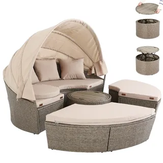 Polyrattan Sonneninsel Creme Ø185cm