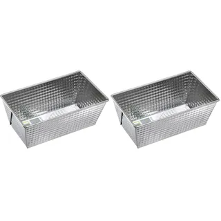 Domotti Kastenform Szarlotta 20 x 12 x 8 cm Brotkastenform Backform Königskucheform Kekse Brot Kuchen Stahl (Packung mit 2)