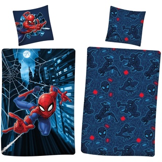 Aymax Spiderman Flanell Bettwäsche, 80 x 80 cm + 135 x 200 cm