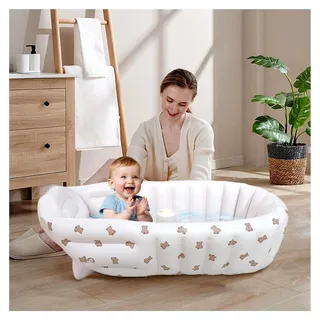 Aufblasbare Baby Badewanne - Tragbare Babywanne,Faltbarer Sitz Für Waschbecken Dusche Wasserspiel Outdoor