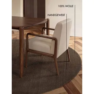 Ted Baker Croom auch in rund", braun, H:10mm Ø:200cm, Wolle, Teppiche, Wollteppich, Wolle, Natur, Handgewebt, Wohnzimmer, Schlafzimmer, Modern, Skandi