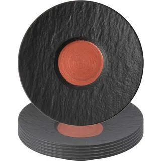 Villeroy & Boch »Espressountertassen Manufacture Rock Glow ø 12,1 cm 6er Set schwarz-kupfer«, schwarz