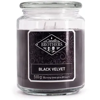 Candle-Brothers Große Duftkerze im Glas mit Deckel | Black Velvet | Duftkerze Parfüm | Kerze 2 Docht | Kerze lange Brenndauer | Geschenk für Frauen
