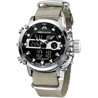 MEGALITH Militär Uhren Herren Digitaluhr: Armbanduhr Herren Groß - Herrenuhr Digital Tactical Sportlich mit LED Wasserdicht Stoppuhr Wecker Kalender