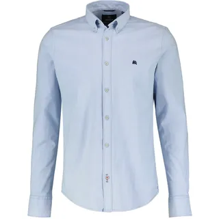 Langarmhemd LERROS "Oxfordhemd, unifarben", Herren, Gr. XL, Normalgrößen, blau (light blau), 100% Baumwolle, Hemden Langarmhemd